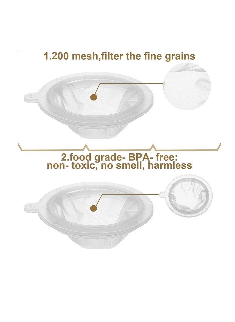 Generic - Mesh Strainer, 200 Mesh Kitchen Food Filter Mesh, Ultra-Fine Nylon Mesh Strainer Plastic Sieve Fine Mesh Filter Spoon Compatible with 5'' Funnels, for Filtering Coffee Juice Oils Soy Milk Yogurt Honey - Image 1