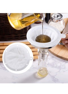 Mesh Strainer, 200 Mesh Kitchen Food Filter Mesh, Ultra-Fine Nylon Mesh Strainer Plastic Sieve Fine Mesh Filter Spoon Compatible with 5'' Funnels, for Filtering Coffee Juice Oils Soy Milk Yogurt Honey