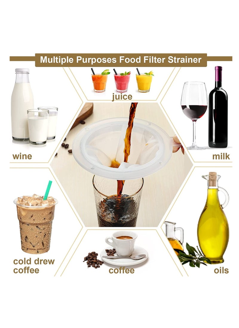 Generic - Mesh Strainer, 200 Mesh Kitchen Food Filter Mesh, Ultra-Fine Nylon Mesh Strainer Plastic Sieve Fine Mesh Filter Spoon Compatible with 5'' Funnels, for Filtering Coffee Juice Oils Soy Milk Yogurt Honey - Image 1