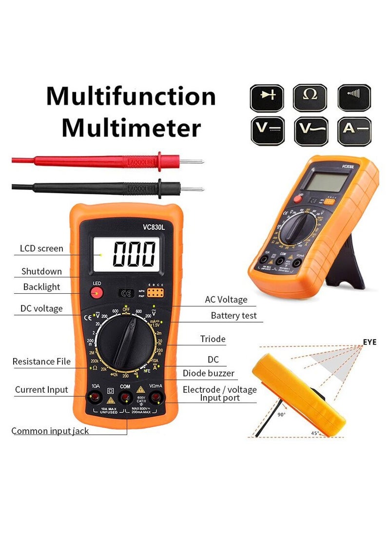 Soldering Iron Kit, 60W Welding Tool with ON/Off Switch Adjustable Temperature knob(200-450℃), Digital Multimeter, Soldering Iron Tips, Desoldering Pump for Electronics Repairing  - Image 2
