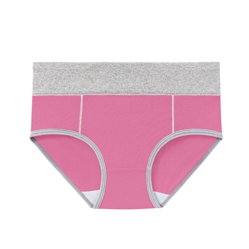 Strict Selection Of Fattening Plus Size Color Matching Black Cotton Mid-Waist Briefs Hip Panties Ladies Waist - Image 1