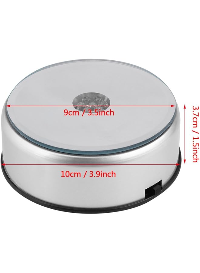 erorex Led Lighted Display Base Led Colorful Light Unique Rotating Crystal Display Base Stand Holder With Ac Us Adapter Silver - Image 2