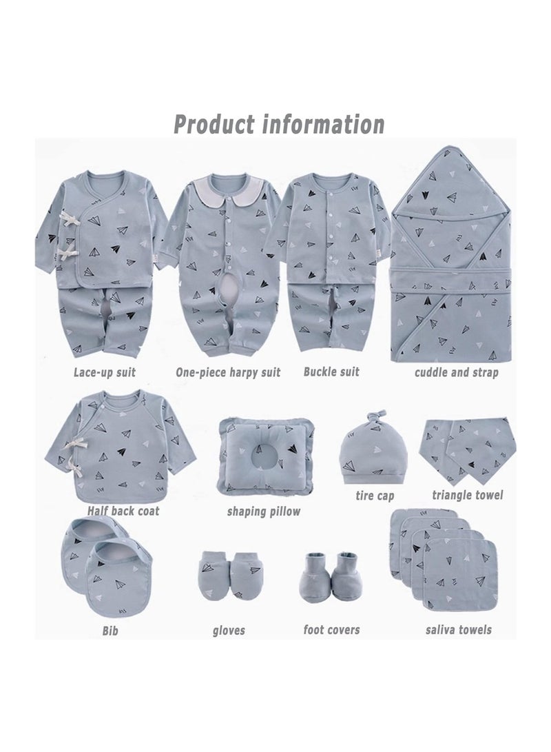 Baby Newborn Essentials Layette Gift Set with Box 22 Piece Baby Girl Boys  Gifts Premium Cotton Baby Clothes  Accessories Set Fits Newborn Baby Suit Set Cuddle Strap Bib Gloves Saliva Towel Pillow - Image 2