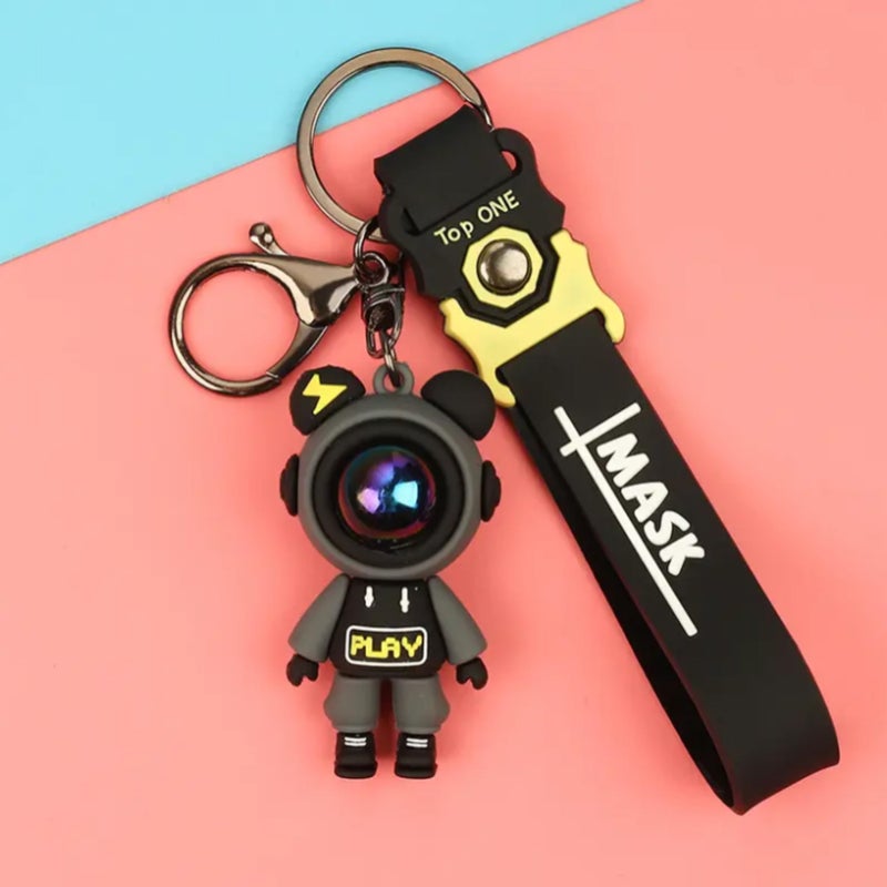 AEROSTARK Keychain for Girls & Boys | Cute Keychains | Bike & Car Keychain Accessories | Bag charms | Stylish Key chain for Men & Women | Anime Key chain | gifts | (Space Mask Black) - Image 5
