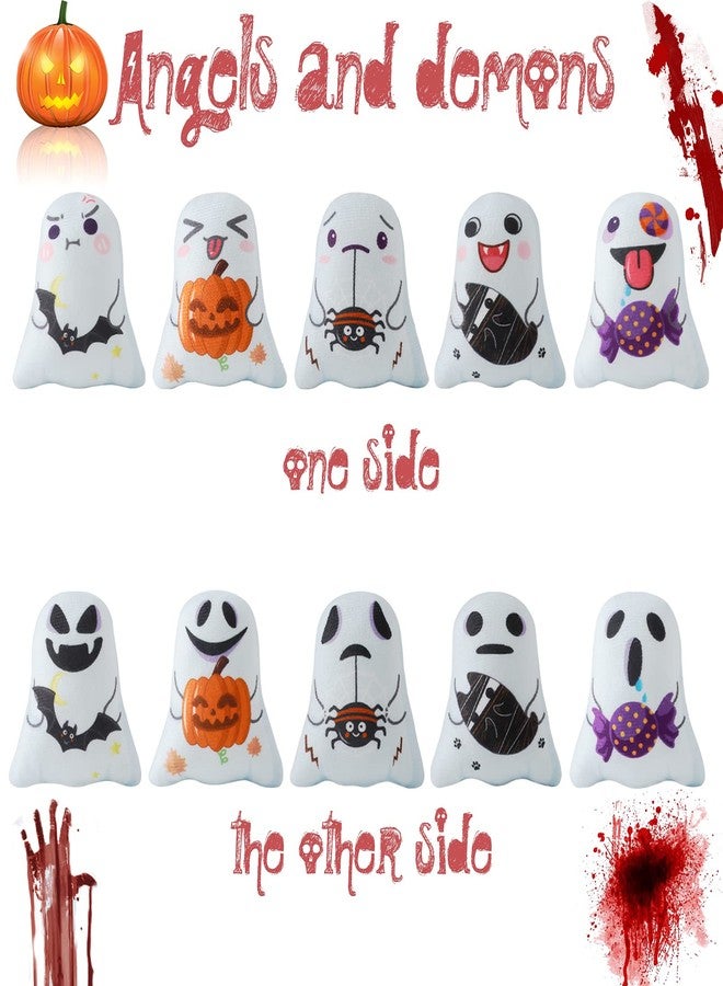Dorakitten Halloween Catnip Toys Interactive Cat 5PCS Cats Chew Plush Ghost Toys & Pet Stuffed Nip Pillow & Kitten Best Kicker Toy Cute and Soft Teething Supplies for Moving Kitty Indoor - Image 3