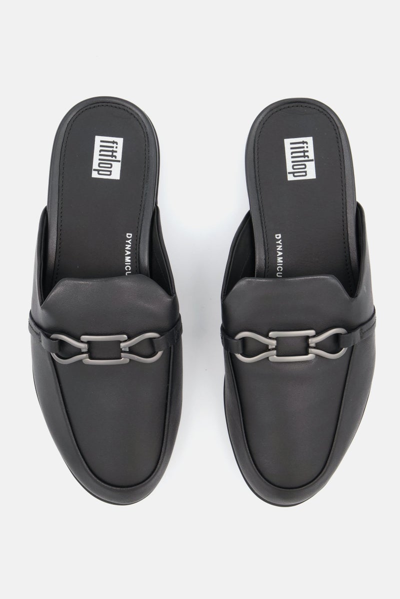 FitFlop أحذية مولا بلاستيكية جلدية بسلسلة غرايسي للنساء، سوداء - Image 4