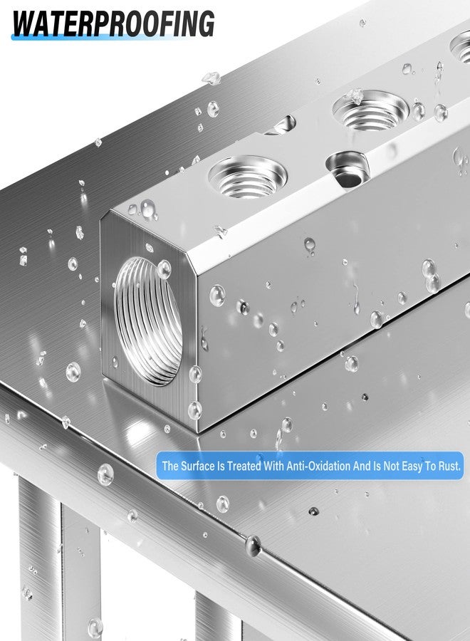 TAILONZ PNEUMATIC Silver 10 Way Pneumatic Shunt Aluminum Block Pneumatic Manifold Air Distribution Block Air path exhaust air source distributor,Compressed Air Manifold Pneumatic Block,Air divider - Image 5