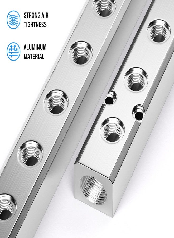 TAILONZ PNEUMATIC Silver 10 Way Pneumatic Shunt Aluminum Block Pneumatic Manifold Air Distribution Block Air path exhaust air source distributor,Compressed Air Manifold Pneumatic Block,Air divider - Image 4
