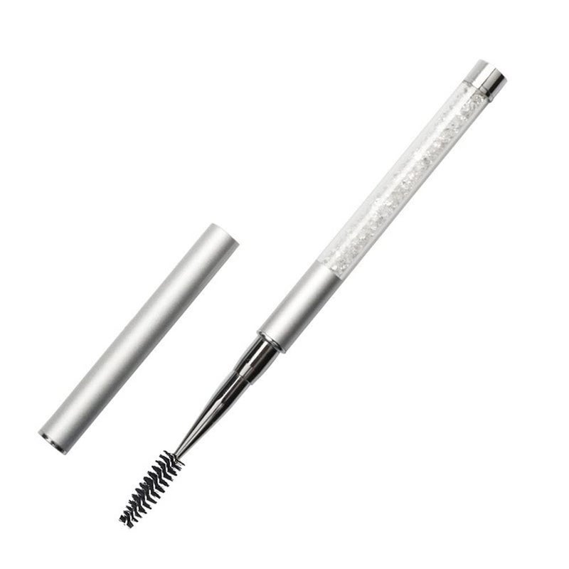 SKYPIA فرشاة ماسكارا ومجعد رموش سكايبيا مع غطاء - ملحقات سفر (أبيض) - Image 1
