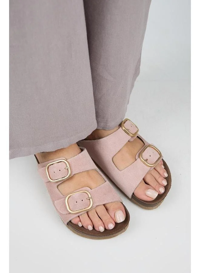Manijero  Jazmin Women's Genuine Leather Double Buckle Powder Slippers. for Women | Best Price UAE