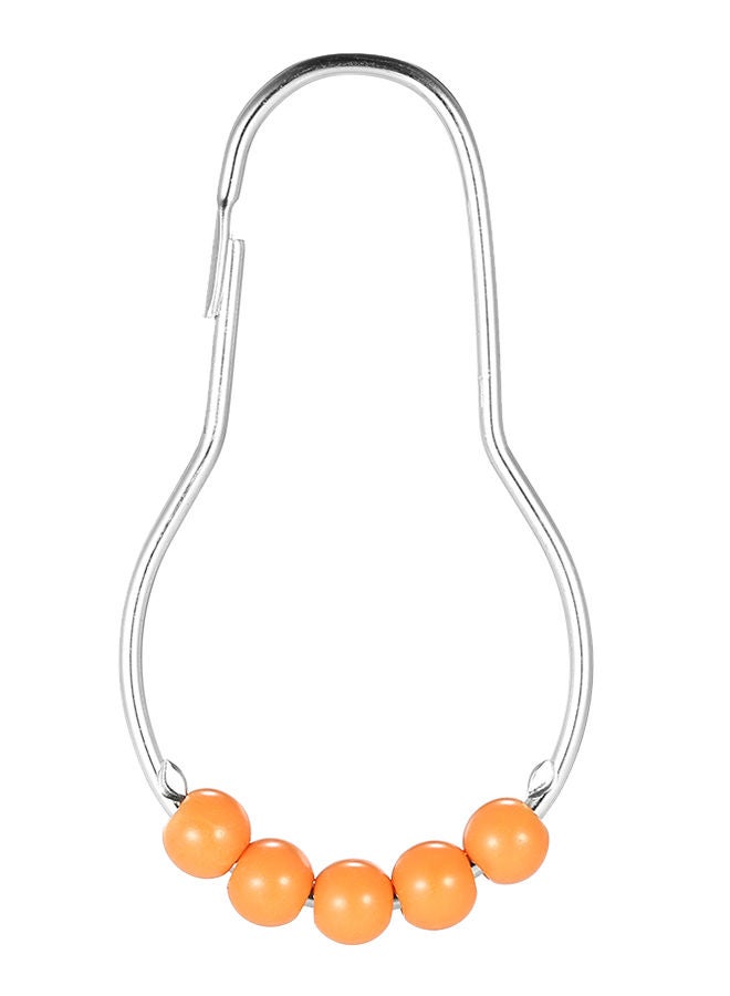 NIBEMINENT 12-Piece Shower Curtain Ring Set Orange 0.085kg - Image 3