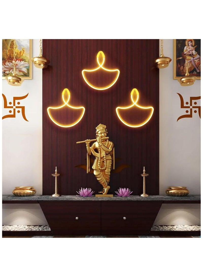 Diya Light - 30 cm | LED  | Indoor Outdoor Light Decoration for Home | Living Room, Hall, Patio, Balcony Décor | Warm White Lights for Diwali, Dushehra | Type C Plug (EU) - Image 2