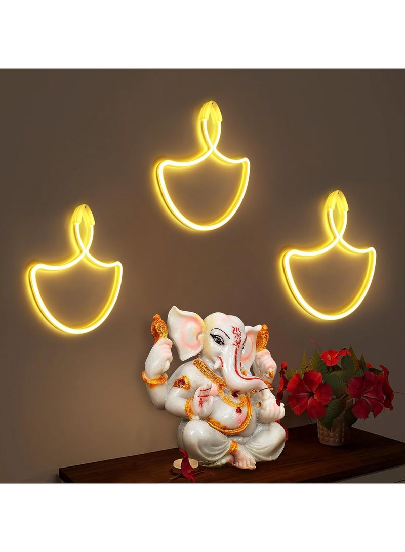 Diya Light - 30 cm | LED  | Indoor Outdoor Light Decoration for Home | Living Room, Hall, Patio, Balcony Décor | Warm White Lights for Diwali, Dushehra | Type C Plug (EU) - Image 5