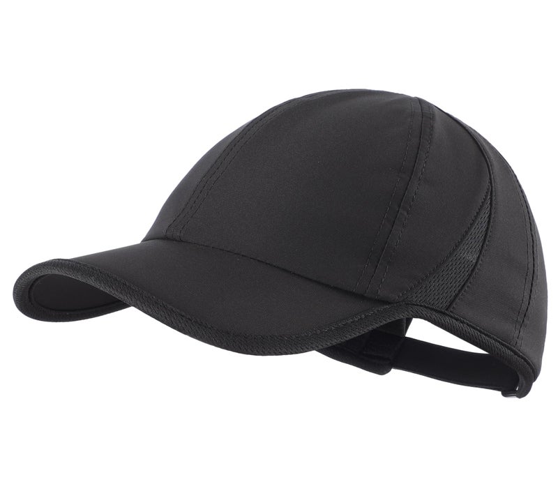 Connectyle Men's Performance Baseball Cap for Running & Golf UV Sun Protection Quick Dry Fit Hat Adjustable Sport Cap Black - Image 1
