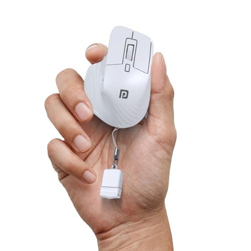 Portronics Toad Mino Rechargeable Bluetooth Mouse with Small Compact Size, Dual Wireless (Bluetooth + 2.4 GHz), Multi-Device Pair, Adjustable Sensitivity, for Laptop, PC, Tablet, Smartphone (White) - Image 1