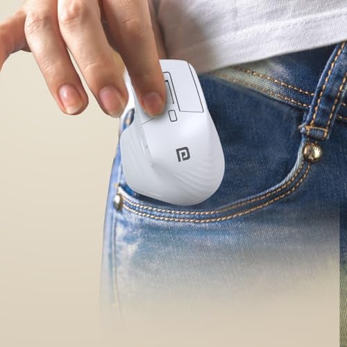 Portronics Toad Mino Rechargeable Bluetooth Mouse with Small Compact Size, Dual Wireless (Bluetooth + 2.4 GHz), Multi-Device Pair, Adjustable Sensitivity, for Laptop, PC, Tablet, Smartphone (White) - Image 5