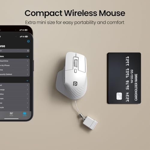 Portronics Toad Mino Rechargeable Bluetooth Mouse with Small Compact Size, Dual Wireless (Bluetooth + 2.4 GHz), Multi-Device Pair, Adjustable Sensitivity, for Laptop, PC, Tablet, Smartphone (White) - Image 3