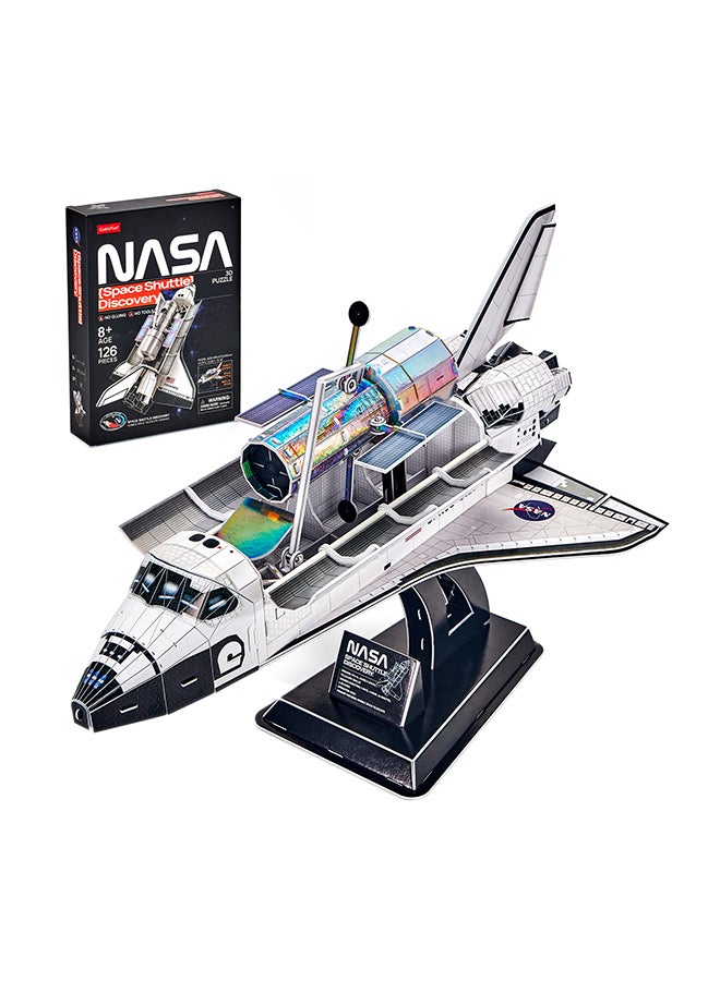 CubicFun NASA Series Space Shuttle Discovery Papercraft Model Craft No Glue Assembly 3D Puzzle for Adults Children Building Time 3 Hours 126 pieces (DS1057h) - Image 1