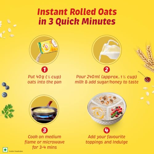 Saffola Rolled Oats | 1kg Jar | Soft & Creamy | Power of Protein, Iron & Fibre, Nutritious grain | No added sugar & Preservatives | Helps manage weight | Aids Digestion - Image 4