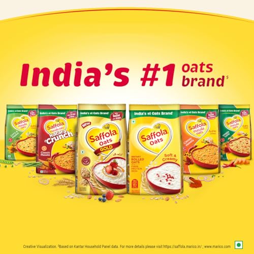 Saffola Rolled Oats | 1kg Jar | Soft & Creamy | Power of Protein, Iron & Fibre, Nutritious grain | No added sugar & Preservatives | Helps manage weight | Aids Digestion - Image 5