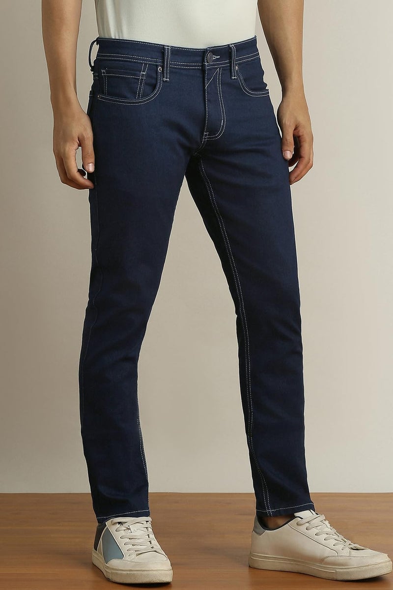 Peter England Men Navy Dark Wash Jeans - Image 3