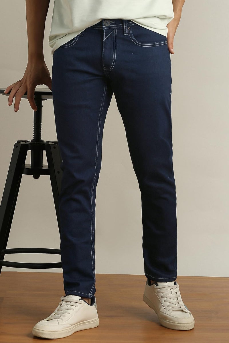 Peter England Men Navy Dark Wash Jeans - Image 2