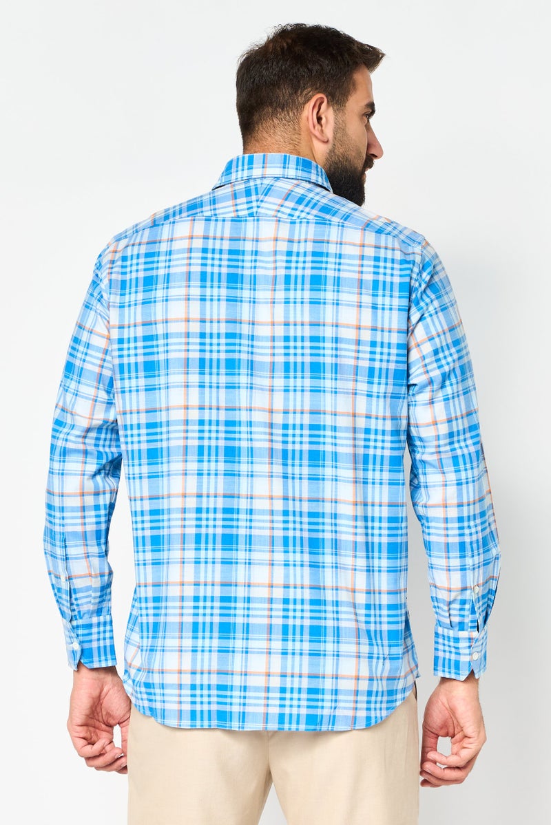 Thomas Pink Men Classic Fit Plaid Long Sleeve Dress Shirt, Multicolor - Image 3
