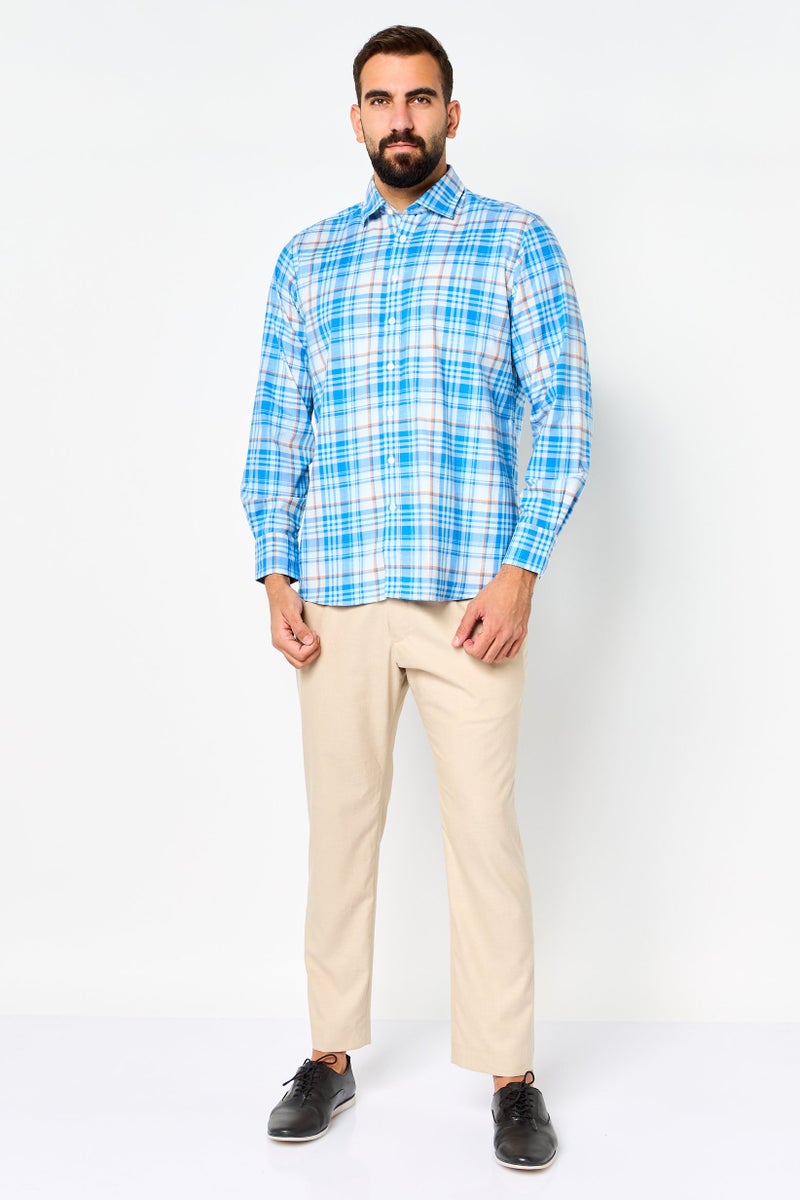 Thomas Pink Men Classic Fit Plaid Long Sleeve Dress Shirt, Multicolor - Image 4