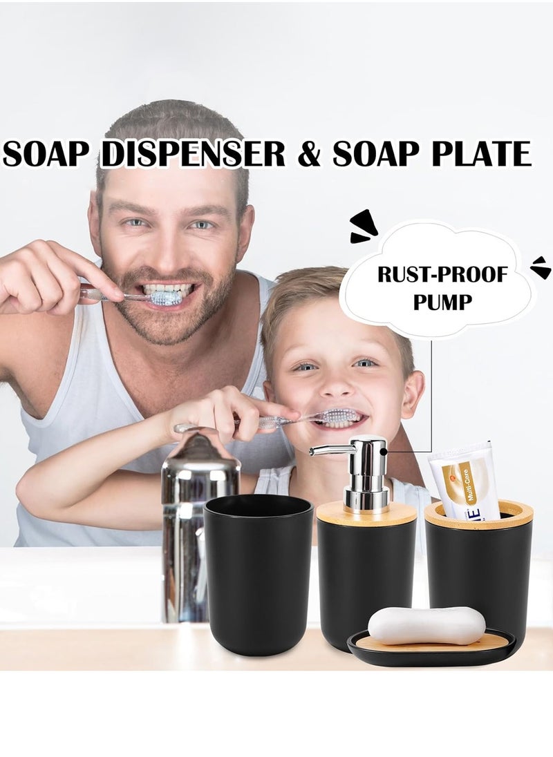 ليوكور طقم إكسسوارات حمام مكون من 6 قطع باللون الأسود  - Image 3