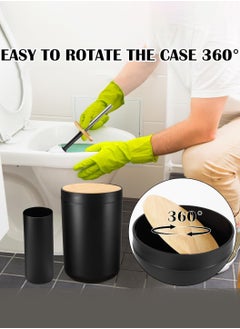 ليوكور طقم إكسسوارات حمام مكون من 6 قطع باللون الأسود  - Image 4