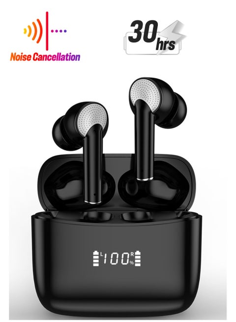 Wireless Bluetooth 5.4 Earbuds Headphones Stereo ANC In-Ear Earpieces Earphones Noise Cancelling for IOS and Android Black
