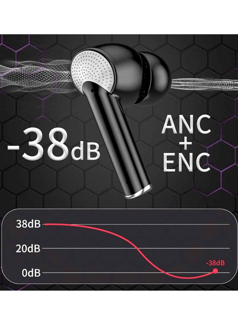 Youque Wireless Bluetooth 5.4 Earbuds Headphones Stereo ANC In-Ear Earpieces Earphones Noise Cancelling for IOS and Android Black  - Image 5