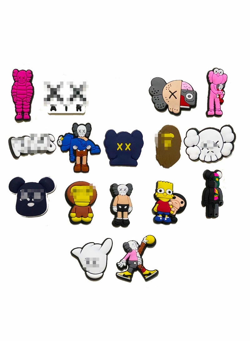 SYOSI Shoes Decorations Charms,16 Pcs  Croc Charms Jibbitz, Cool Croc Accessories, Plastic Nurse Shoes Decorations for Adults Women Men Gifts Party Favor Birthday