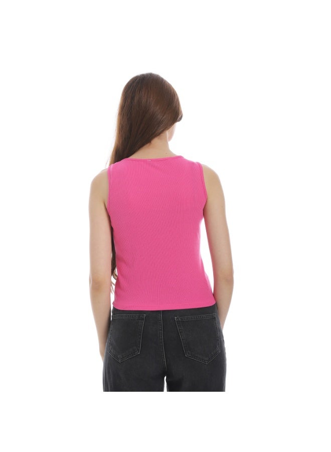 Cocktail 2575-basic tank top-fuchia - Image 3