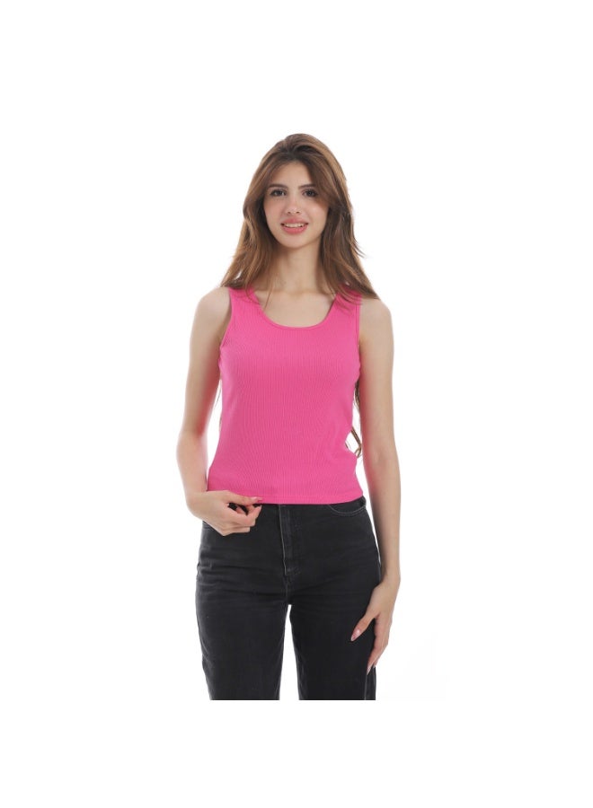 Cocktail 2575-basic tank top-fuchia - Image 1