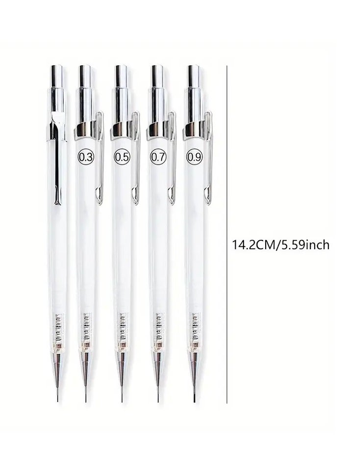 Generic 4-Pack Mechanical Pencils 0.7mm with Lead Refills, Art Sketching & Drawing Pens, No Feather, White Stationery Set  - Image 4
