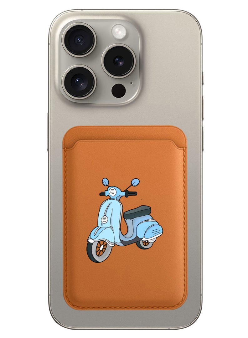 Theodor Magnetic Wallet, Compatible with MagSafe Wallet, for iPhone Wallet, for iPhone 16/15/14/13/12 Series, Not for iPhone 13/12 mini, 3 Card Holder, Vegan Leather, Brown - Scooter - Image 1