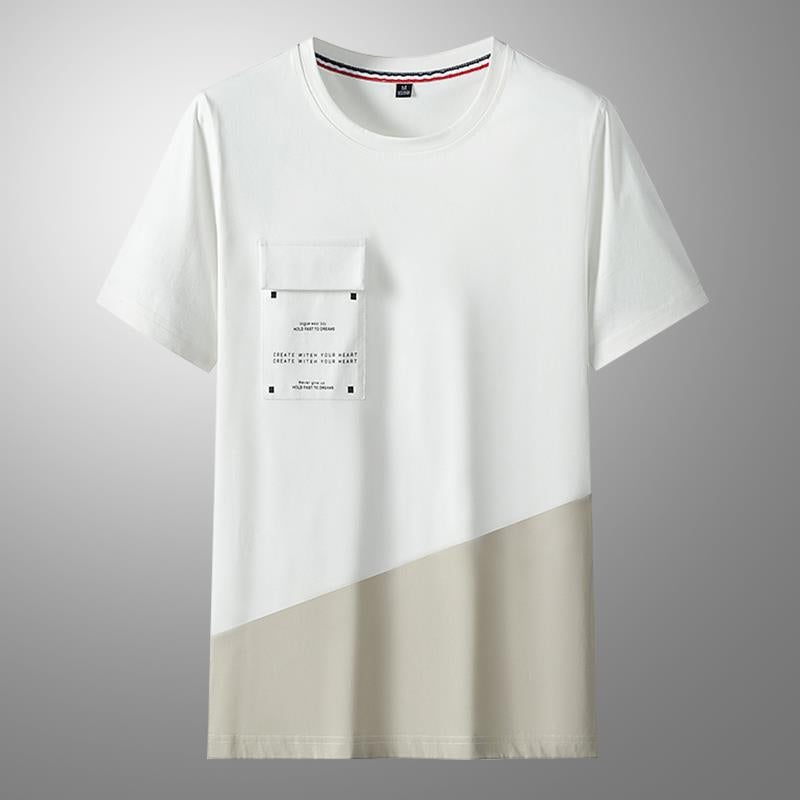 High Quality Men's Short-sleeved T-shirt Summer New Men's Casual Loose Large Size Cotton T-shirt Fashionable Wear Men's Non-ironing T-shirt - Image 1