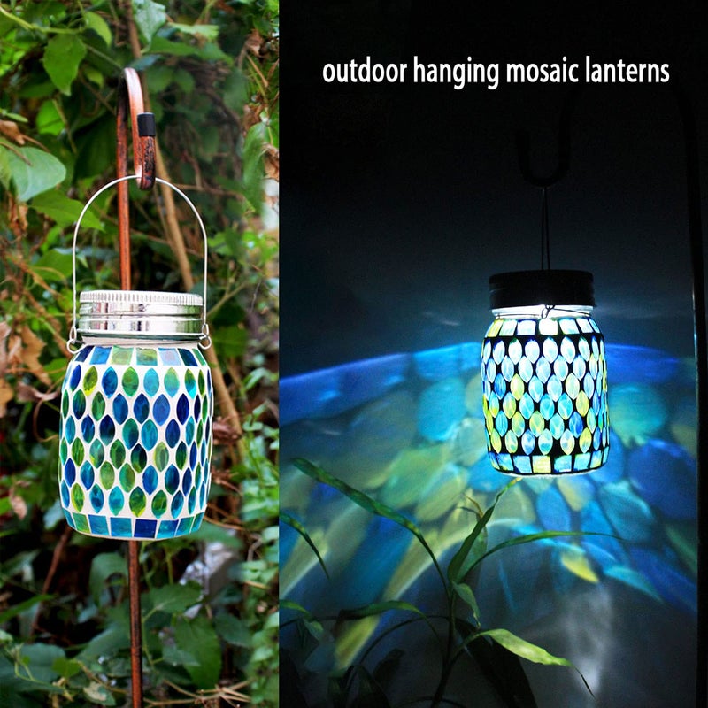 GUANFU Mosaic Lights Solar Outdoor Hanging Lanterns, Garden Decor Christmas Gifts for Women Mom Grandma Halloween Decor Lights, Outdoor Waterproof Lights, Garden,Patio,Pathway & Yard DÃ©cor - Image 4