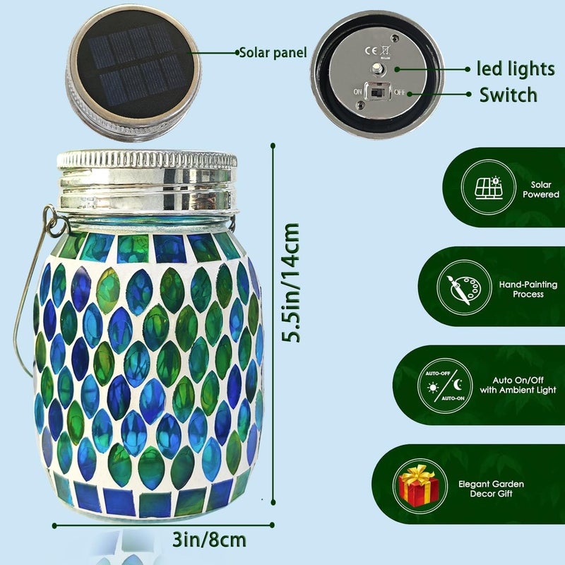 GUANFU Mosaic Lights Solar Outdoor Hanging Lanterns, Garden Decor Christmas Gifts for Women Mom Grandma Halloween Decor Lights, Outdoor Waterproof Lights, Garden,Patio,Pathway & Yard DÃ©cor - Image 5