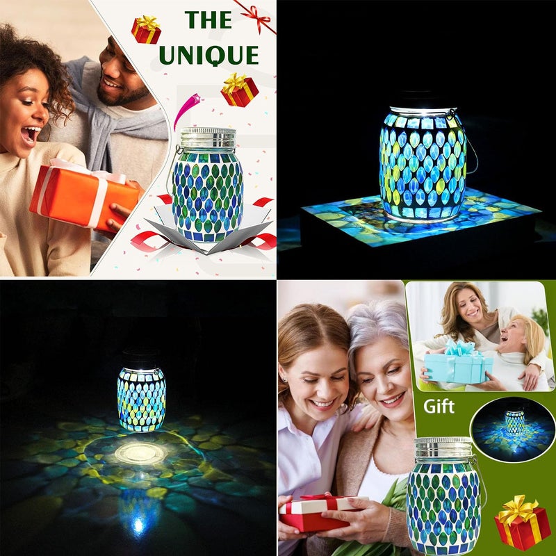 GUANFU Mosaic Lights Solar Outdoor Hanging Lanterns, Garden Decor Christmas Gifts for Women Mom Grandma Halloween Decor Lights, Outdoor Waterproof Lights, Garden,Patio,Pathway & Yard DÃ©cor - Image 2