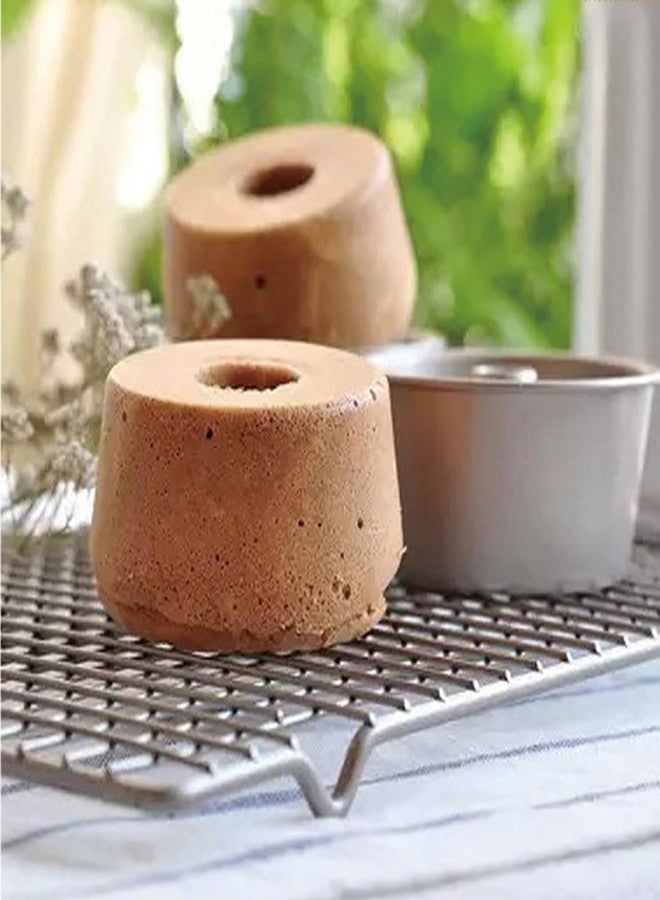 MGGi 4 Inch Nonstick Fluted Tube Cake Pan, 4 Pcs Mini Bundt Cake Cup Set, Carbon Steel Reusable Small Baking Mould Cup Mold Bakeware for Kugelhopf, Cake, Brownie, Jello, Bavarois - Gold - Image 5