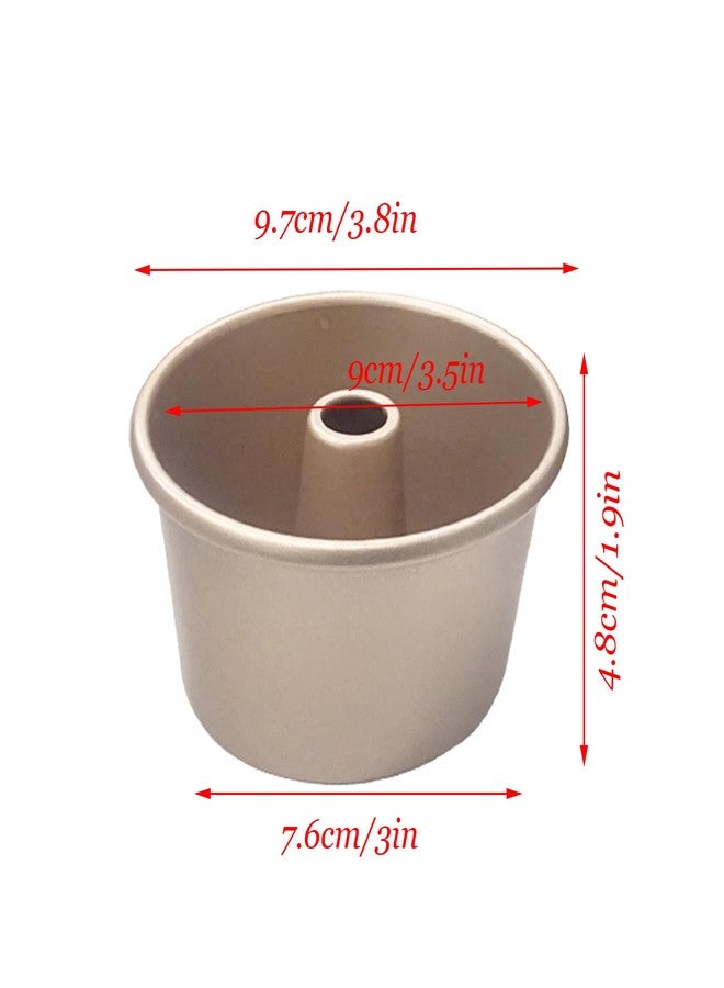MGGi 4 Inch Nonstick Fluted Tube Cake Pan, 4 Pcs Mini Bundt Cake Cup Set, Carbon Steel Reusable Small Baking Mould Cup Mold Bakeware for Kugelhopf, Cake, Brownie, Jello, Bavarois - Gold - Image 3