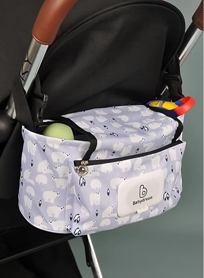 إيروريكس حقيبة تخزين متعددة الوظائف للأم والطفل مع حاملات أكواب ومنظم لعربة الأطفال وحفاضات الأطفال المقاومة للماء - Image 2