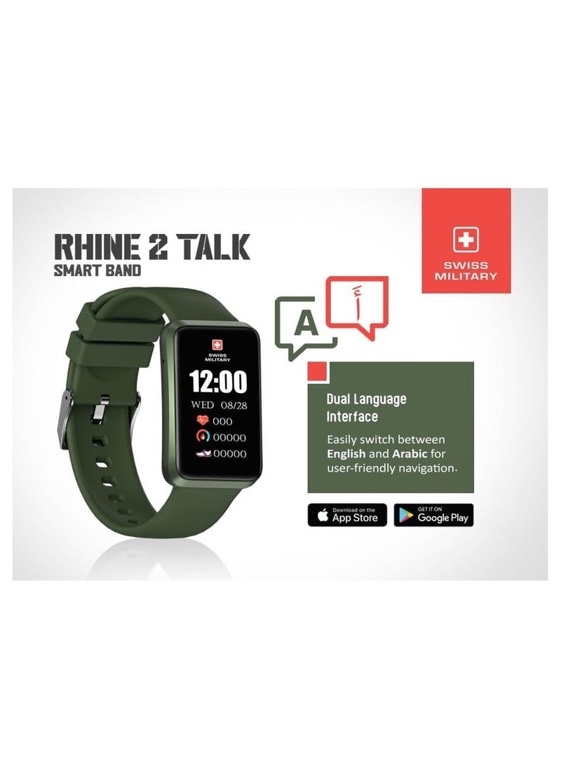 SWISS MILITARY Swiss Military Rhine 2 Band, 1.57 " Display, 7 Days Battery Life, English and Arabic, Workout Detection, Receives and Makes Calls, Waterproof, Heart Rate Monitoring  - Image 2