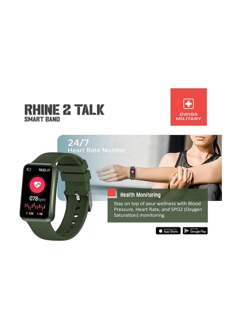 SWISS MILITARY Swiss Military Rhine 2 Band, 1.57 " Display, 7 Days Battery Life, English and Arabic, Workout Detection, Receives and Makes Calls, Waterproof, Heart Rate Monitoring  - Image 3