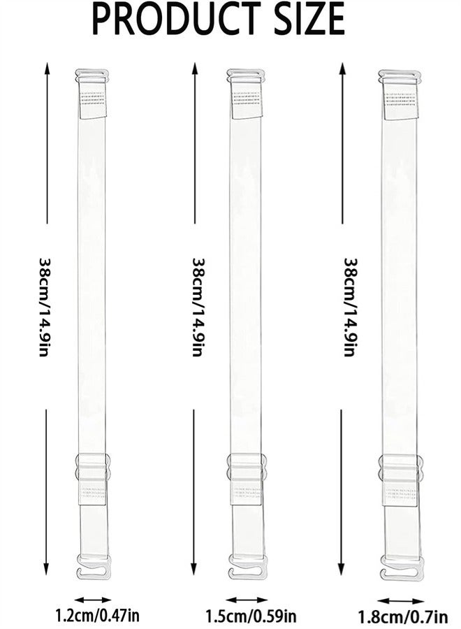 شرائط حمالة الصدر الصافية، 3 أزواج شرائط حمالة الصدر غير المرئية ناعمة شفافة قابلة للتعديل شرائط حمالة الصدر غير الانزلاقية قابلة للتعديل شرائط حمالة الصدر الصافية للنساء بدون حمالة الصدر - Image 2