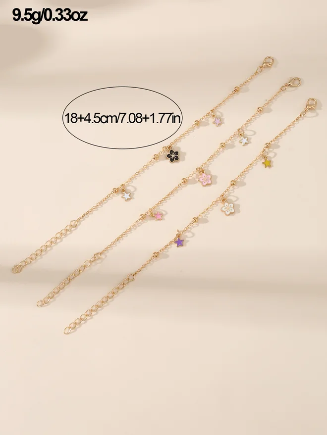 تايك تو Take Two Set of 3 - Flower Pendant Bracelet
