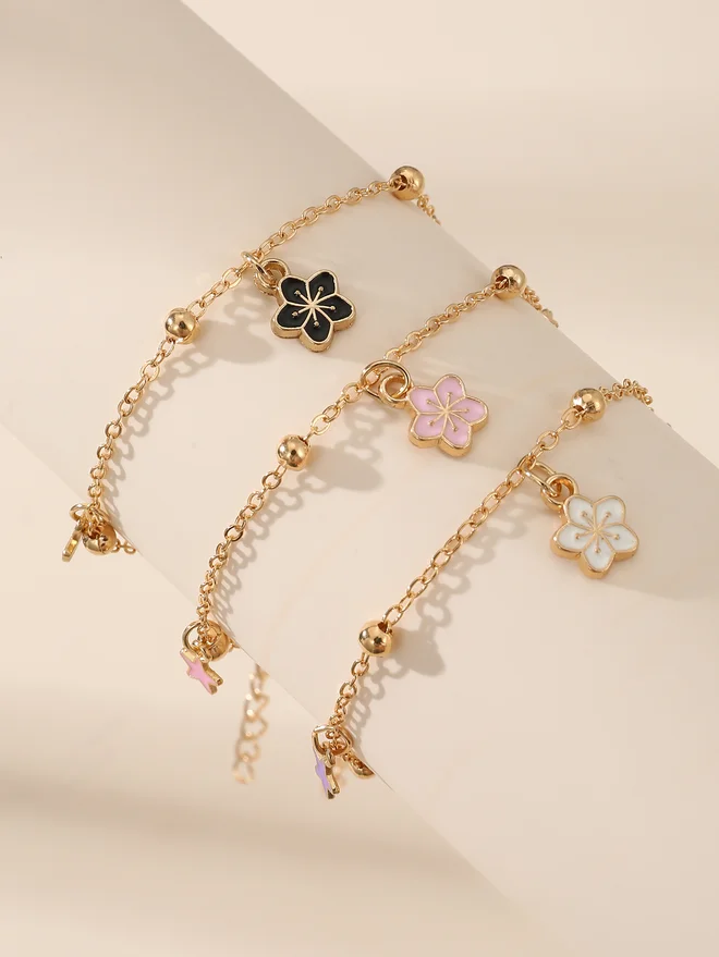 تايك تو Take Two Set of 3 - Flower Pendant Bracelet