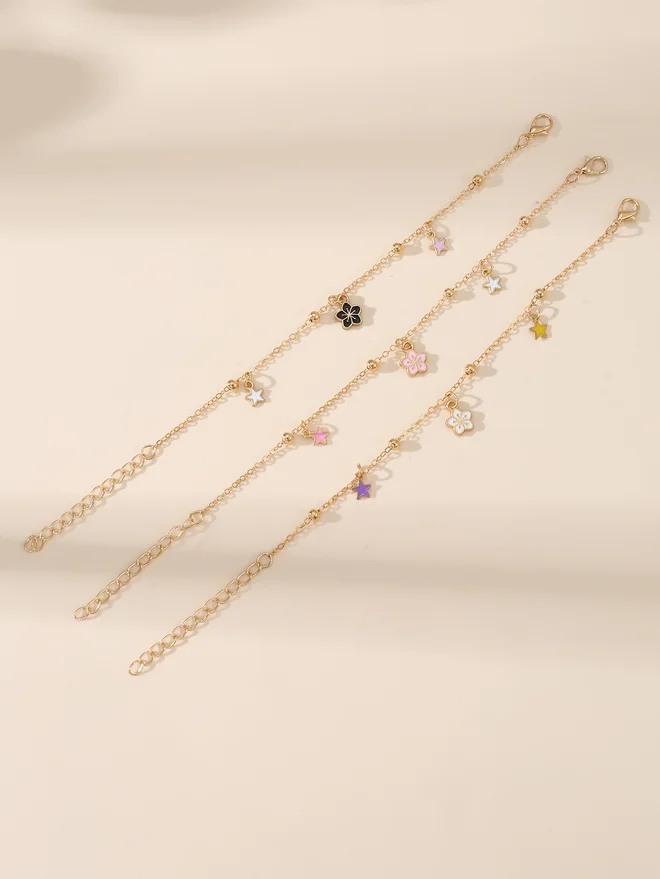 تايك تو Take Two Set of 3 - Flower Pendant Bracelet